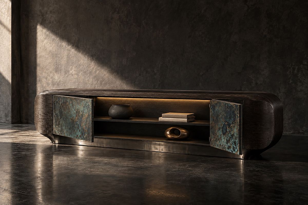 Arco, credenza in rovere e metallo di Ciampino
